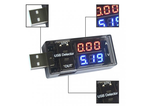 USB đo điện áp và dòng xả 20V 3A USB tester 20V/3A (Chính hãng KEWEISI)