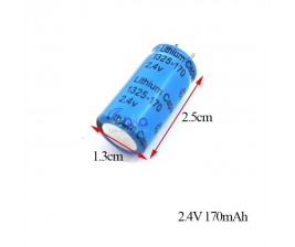 Pin tụ 2.4V 170mAh dòng xả 10C (Siêu tụ Oxit Mangan sạc nhanh, xả nhanh)