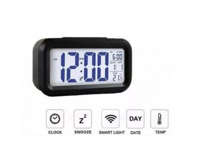 Đồng hồ điện tử để bàn LCD - Thời Gian, Lịch, Báo Thức, Nhiệt Độ (Có đèn)